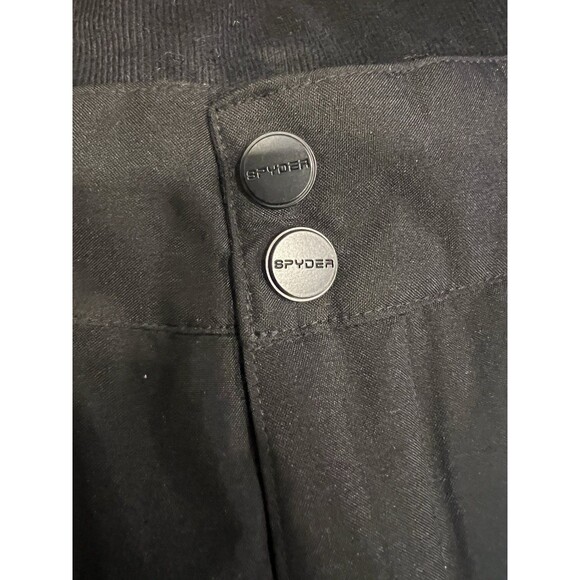 Spyder Snowboard Pants Women’s Size XL Black Lined Insulated Snap Zip Pockets - Picture 3 of 10